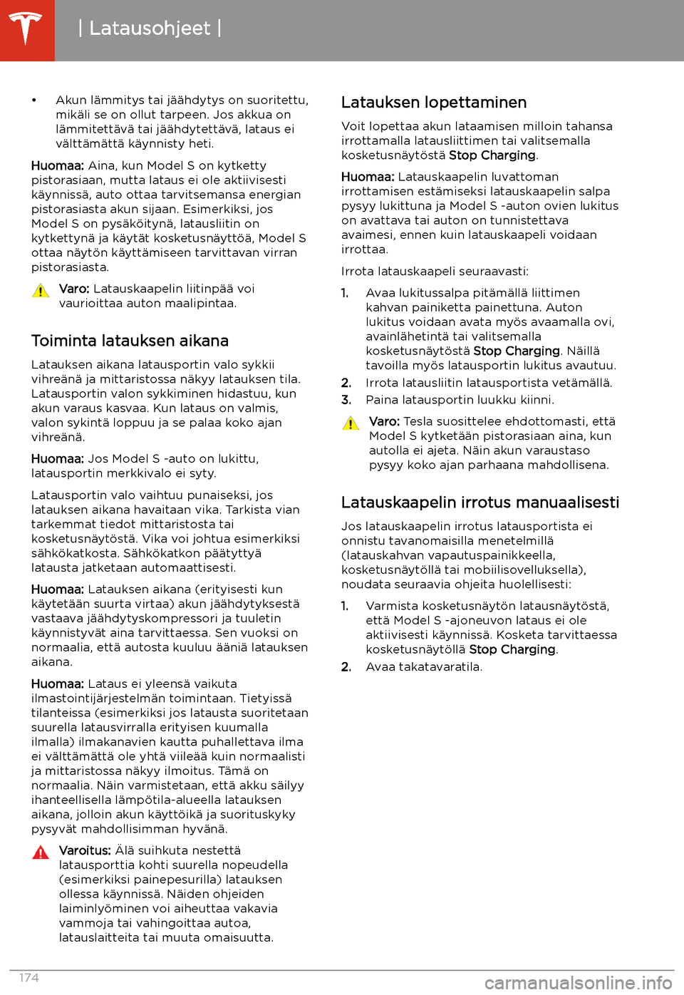 TESLA MODEL S 2020  Omistajan käsikirja (in Finnish) 