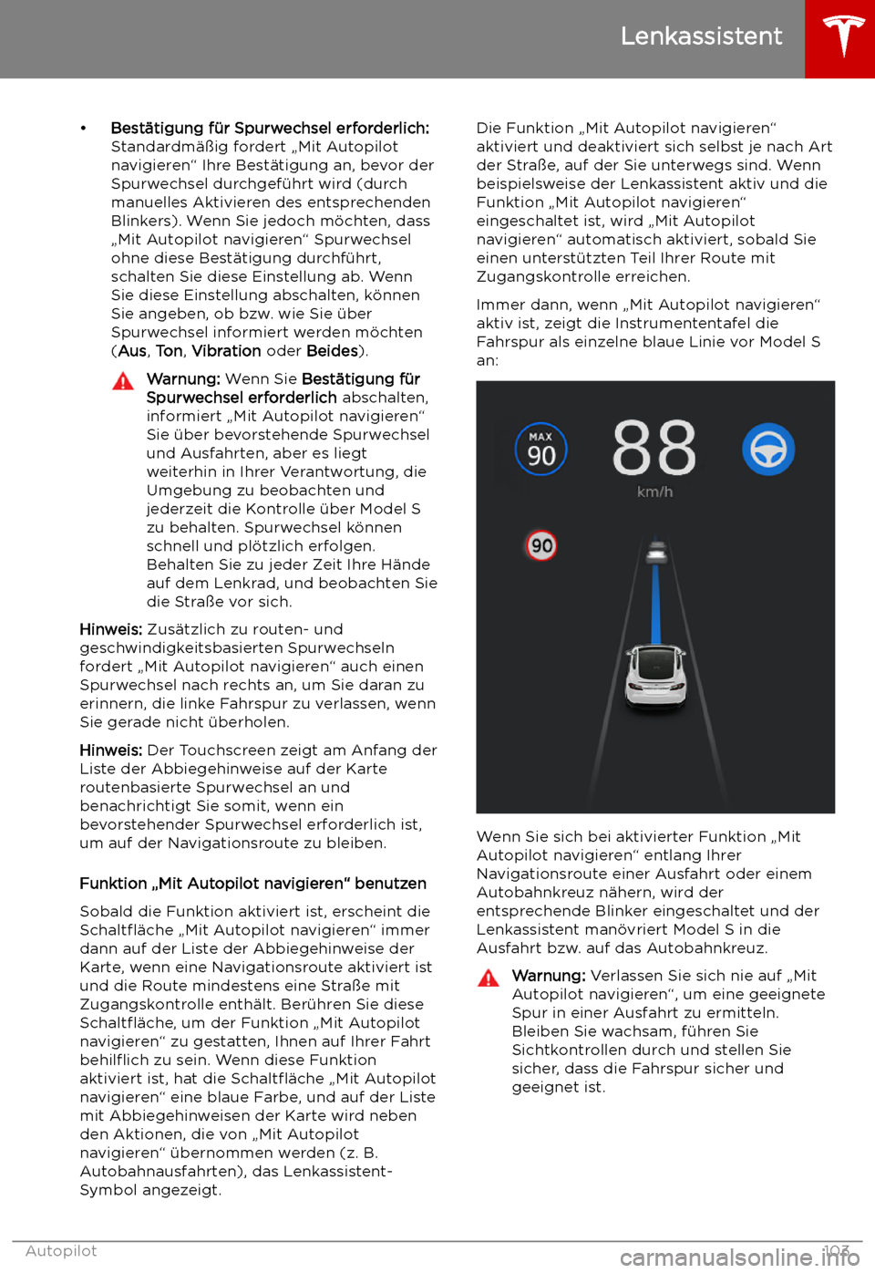 TESLA MODEL S 2019  Betriebsanleitung (in German) 