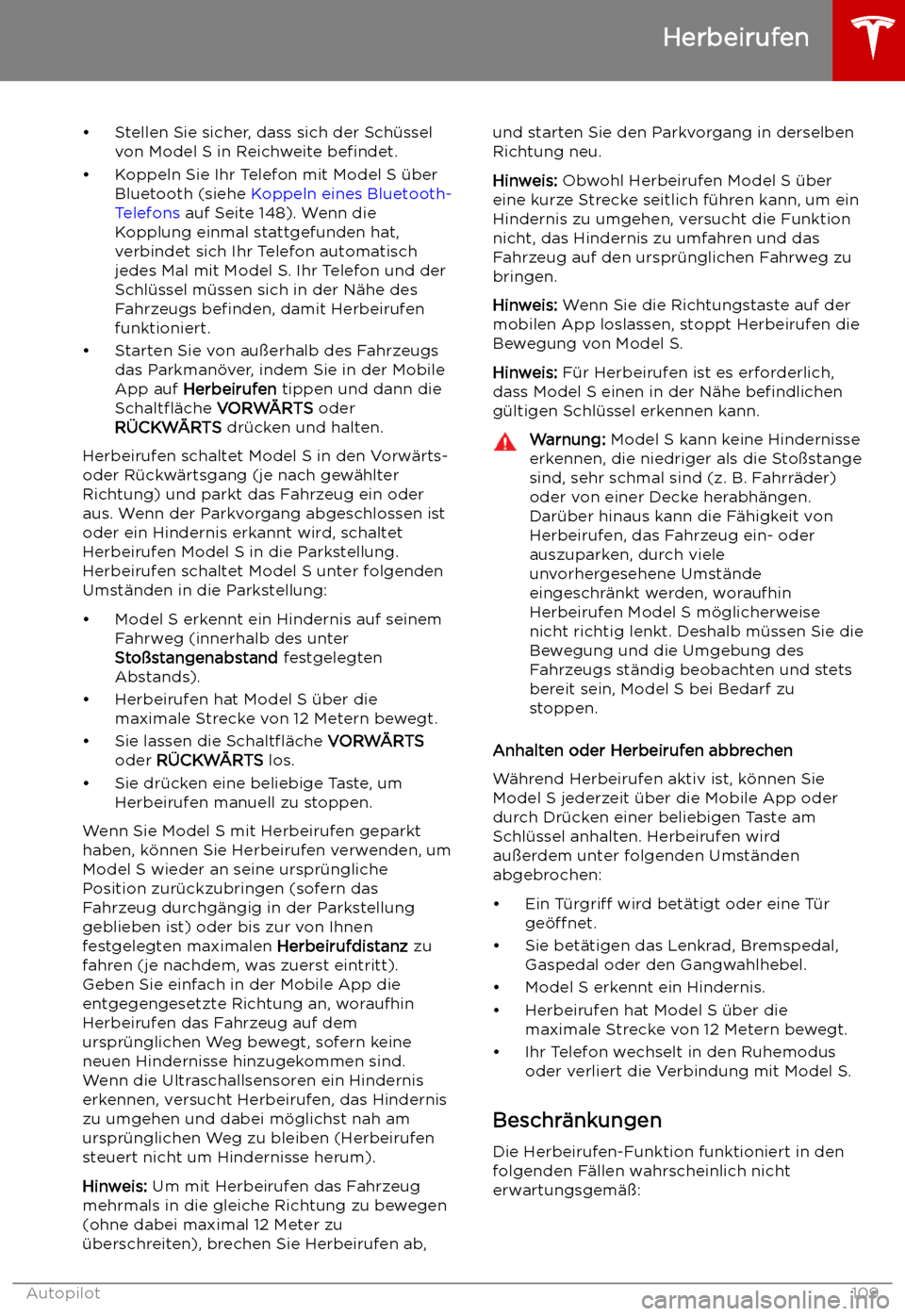TESLA MODEL S 2019  Betriebsanleitung (in German) 