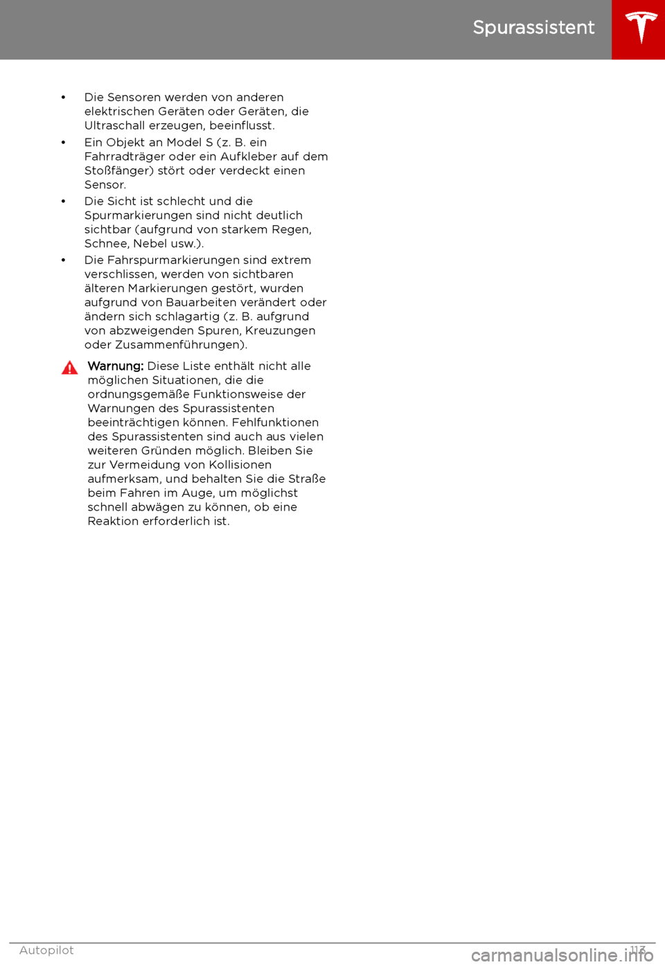 TESLA MODEL S 2019  Betriebsanleitung (in German) 