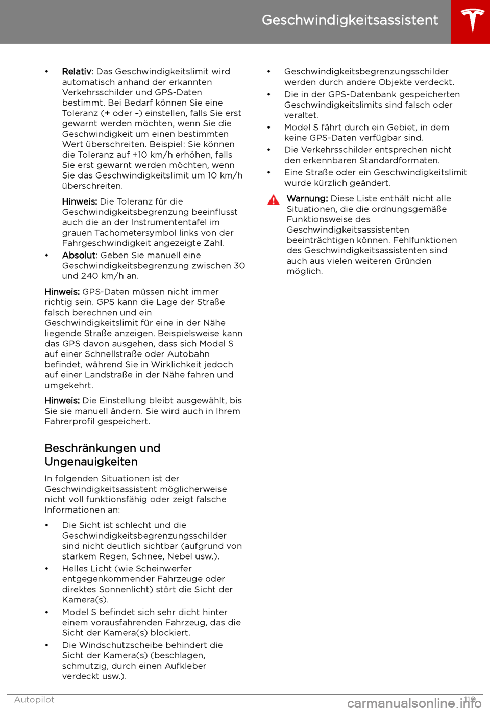 TESLA MODEL S 2019  Betriebsanleitung (in German) 