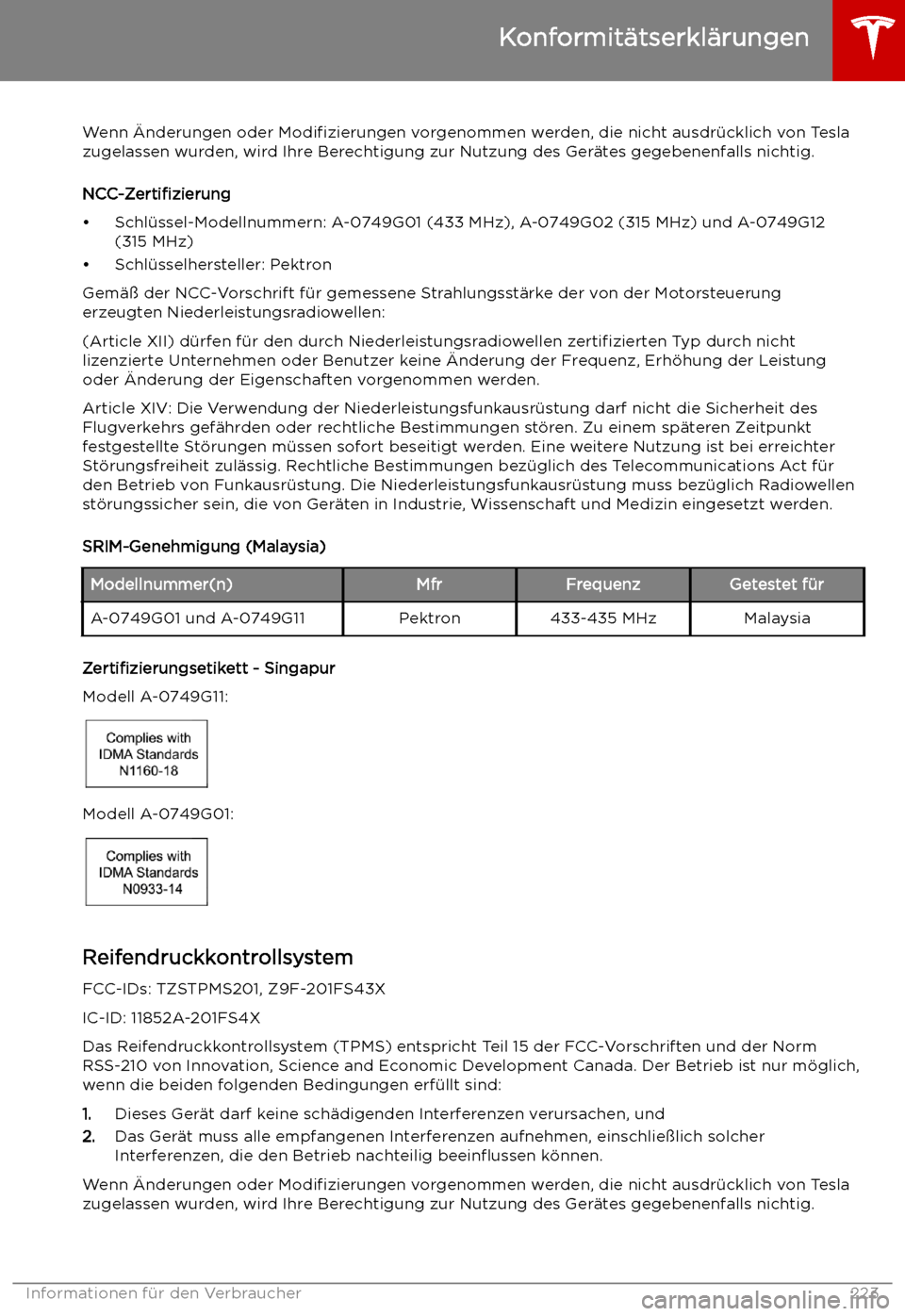 TESLA MODEL S 2019  Betriebsanleitung (in German) Wenn 