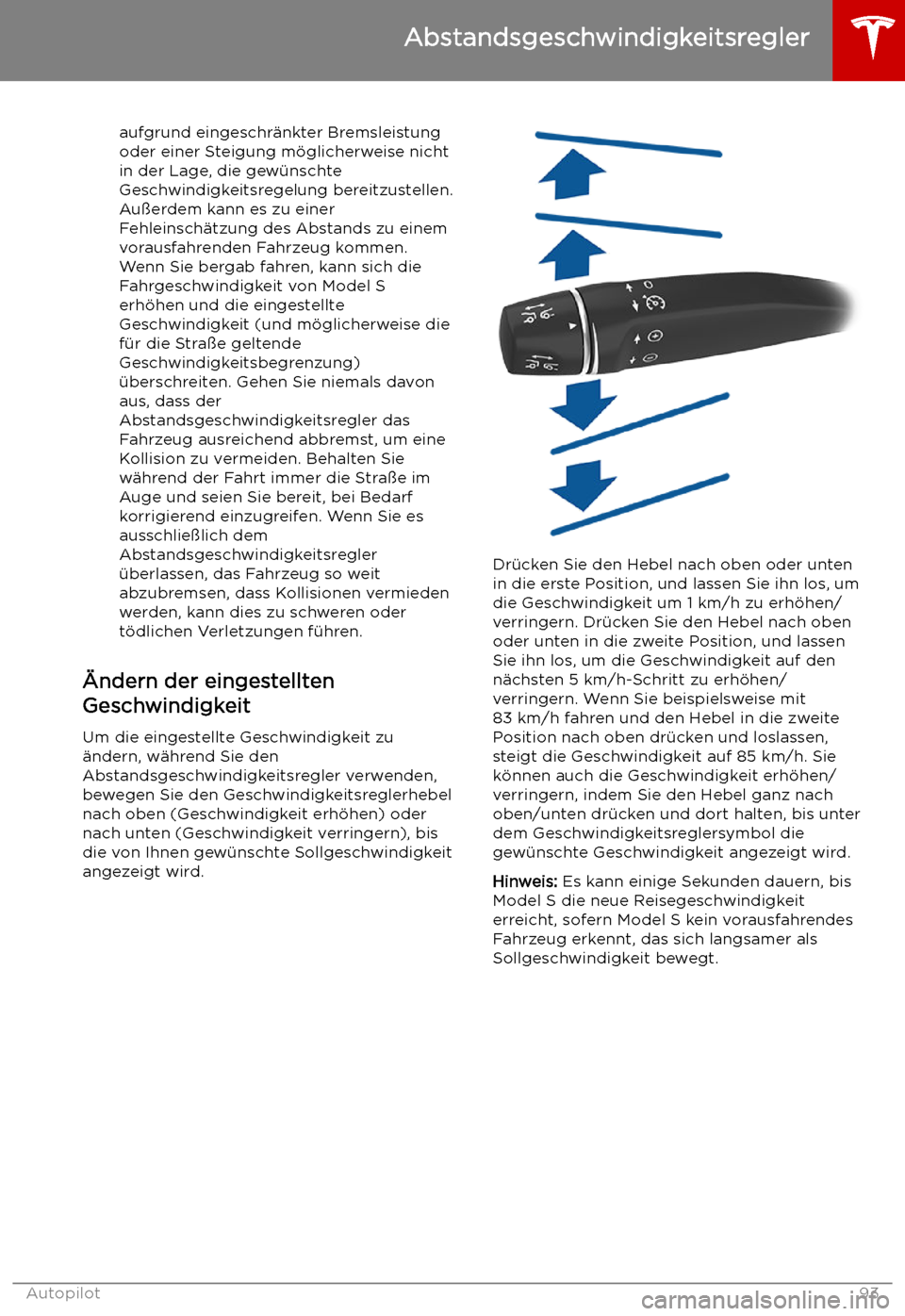 TESLA MODEL S 2019  Betriebsanleitung (in German) aufgrund eingeschr