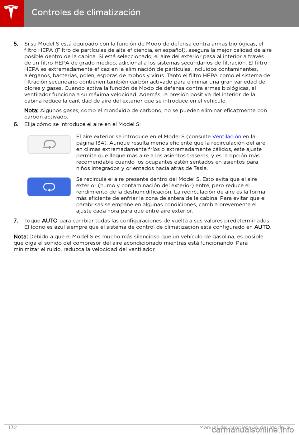 TESLA MODEL S 2019  Manual del propietario (in Spanish) 5.Si su Model S est