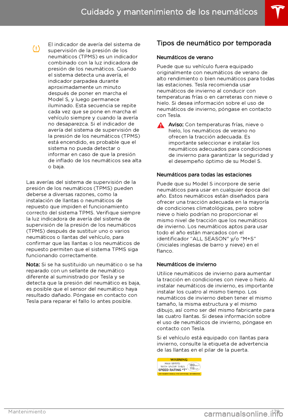 TESLA MODEL S 2019  Manual del propietario (in Spanish) El indicador de aver