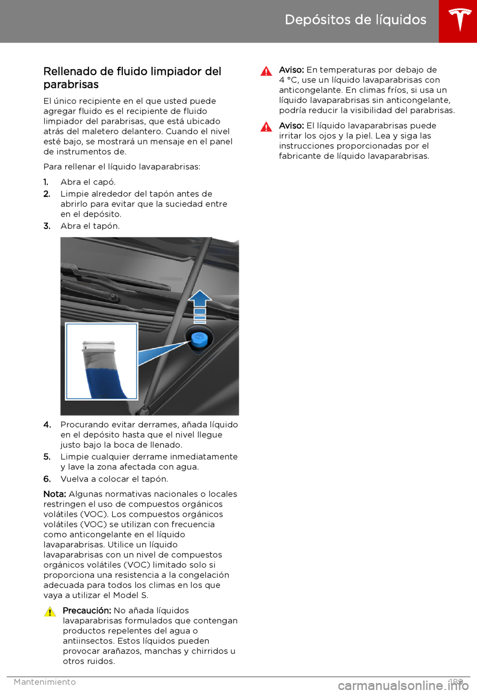 TESLA MODEL S 2019  Manual del propietario (in Spanish) Rellenado de 