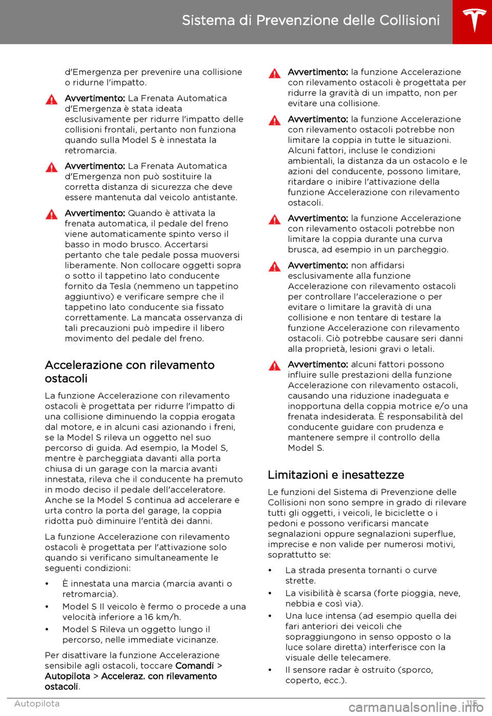 TESLA MODEL S 2019  Manuale del proprietario (in Italian) d