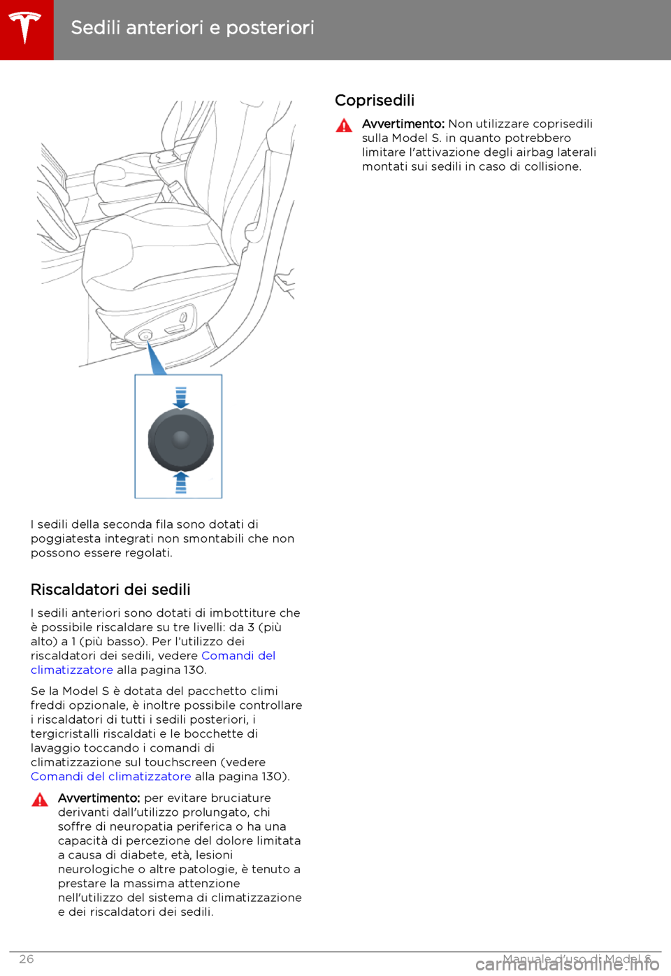 TESLA MODEL S 2019  Manuale del proprietario (in Italian) I sedili della seconda 