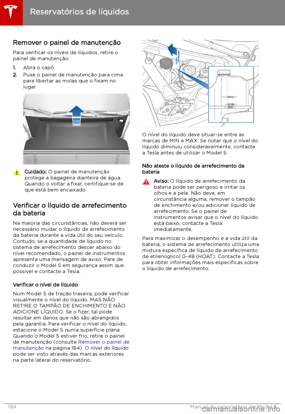 TESLA MODEL S 2019  Manual do proprietário (in Portuguese) Reservat