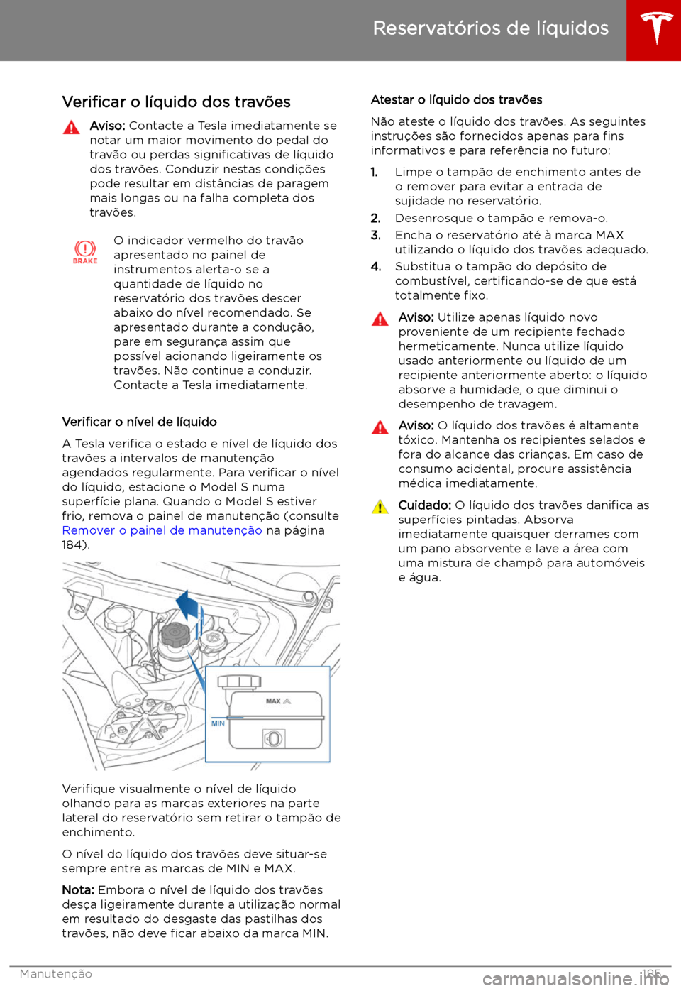 TESLA MODEL S 2019  Manual do proprietário (in Portuguese) Veri