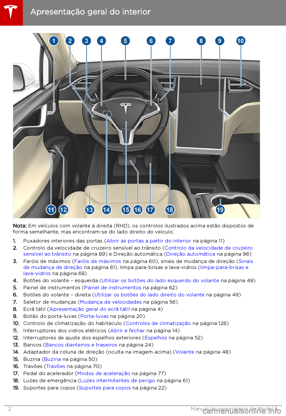 TESLA MODEL S 2019  Manual do proprietário (in Portuguese) Apresenta