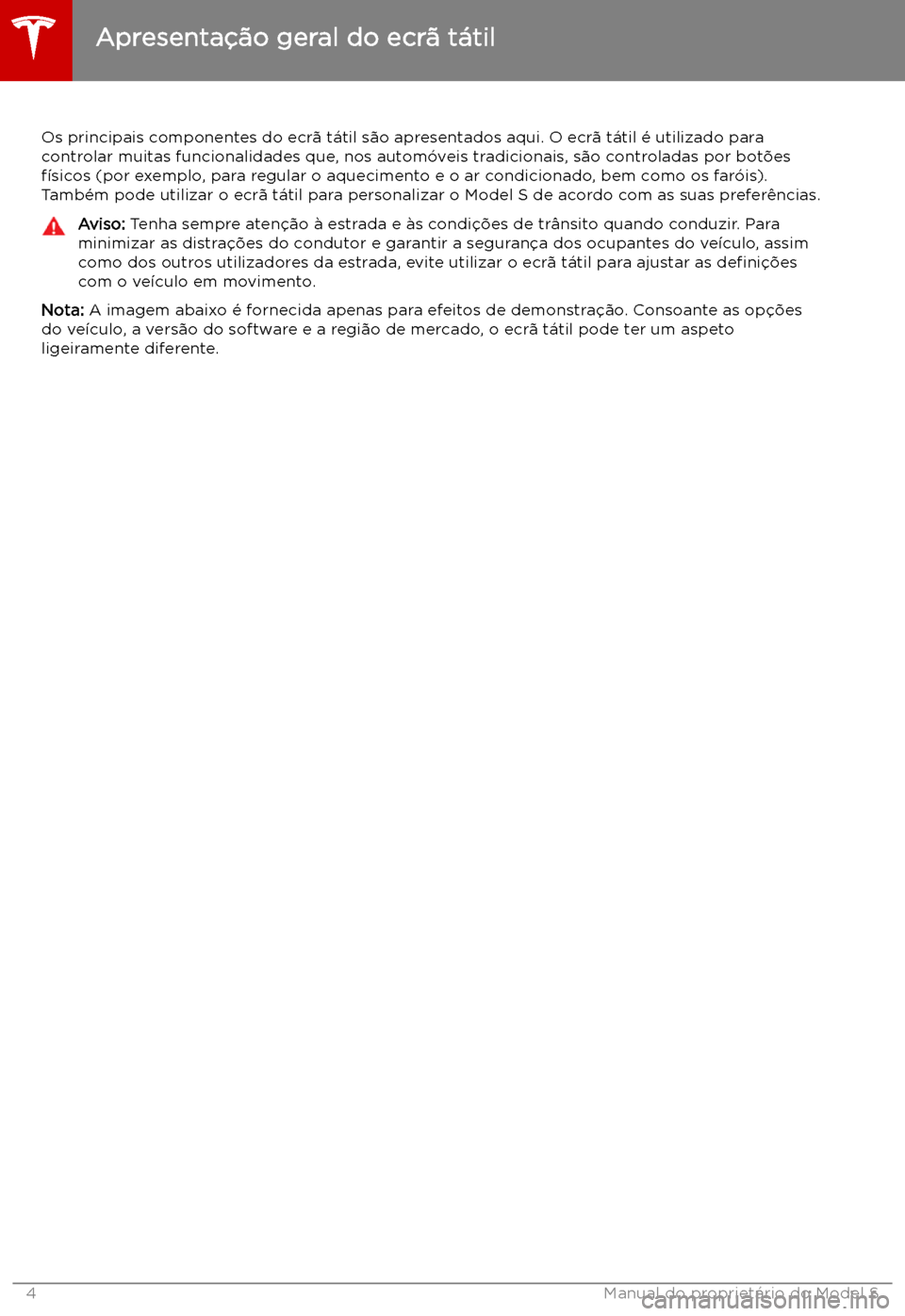TESLA MODEL S 2019  Manual do proprietário (in Portuguese) Apresenta
