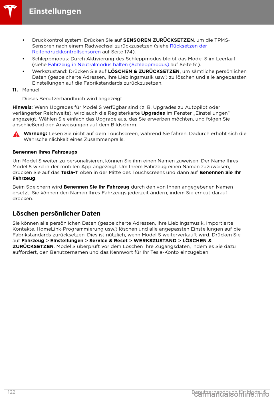 TESLA MODEL S 2018  Betriebsanleitung (in German) 
