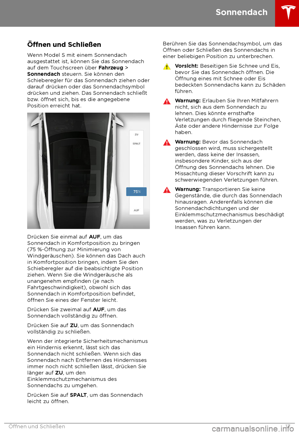 TESLA MODEL S 2018  Betriebsanleitung (in German) 