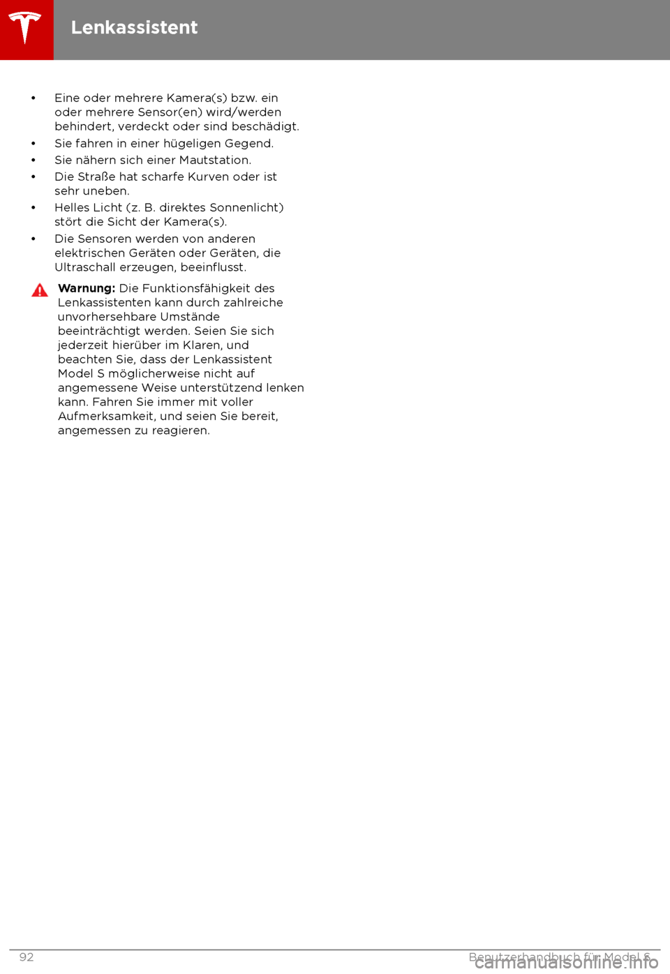 TESLA MODEL S 2018  Betriebsanleitung (in German) 