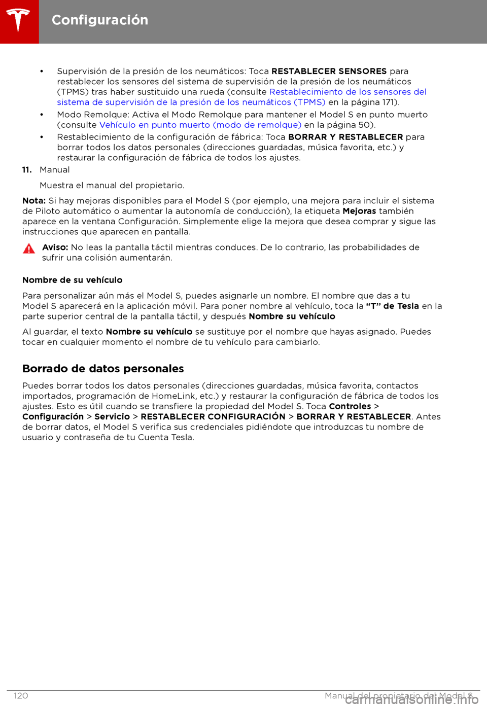 TESLA MODEL S 2018  Manual del propietario (in Spanish) 