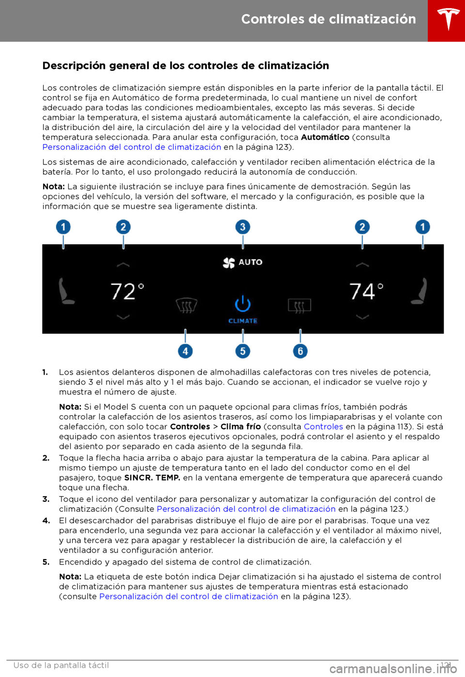 TESLA MODEL S 2018  Manual del propietario (in Spanish) Descripci