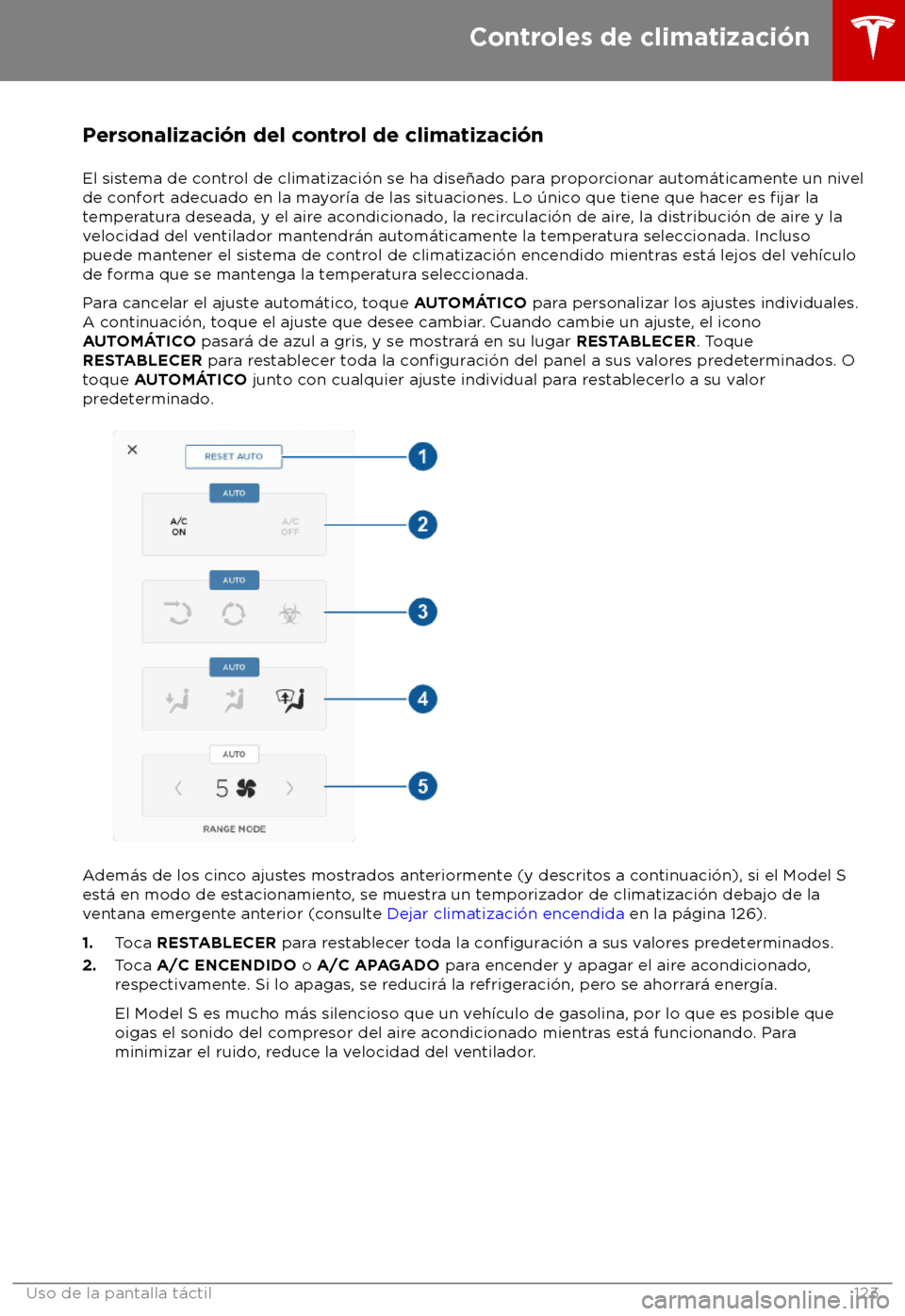 TESLA MODEL S 2018  Manual del propietario (in Spanish) Personalizaci