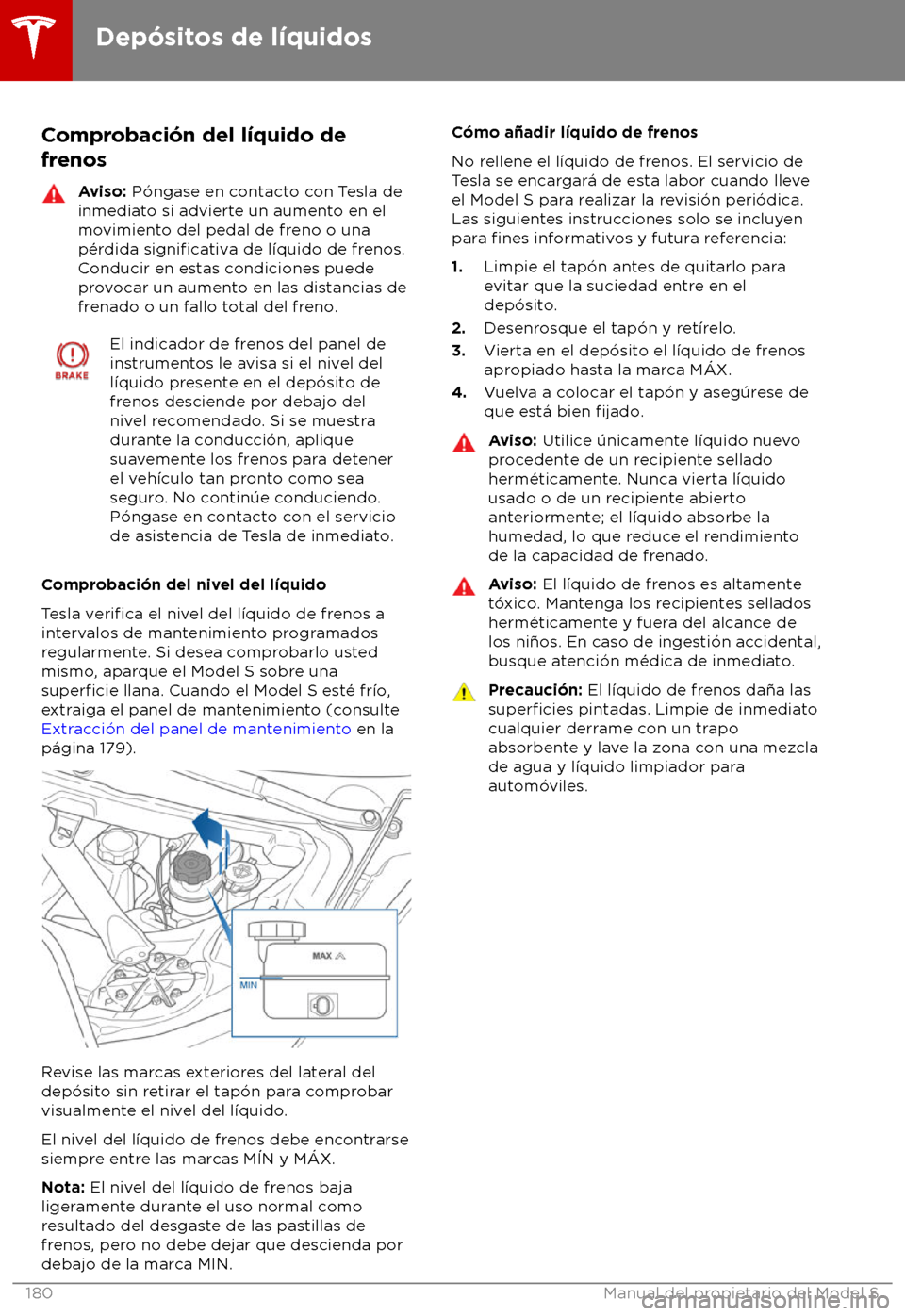 TESLA MODEL S 2018  Manual del propietario (in Spanish) Comprobaci