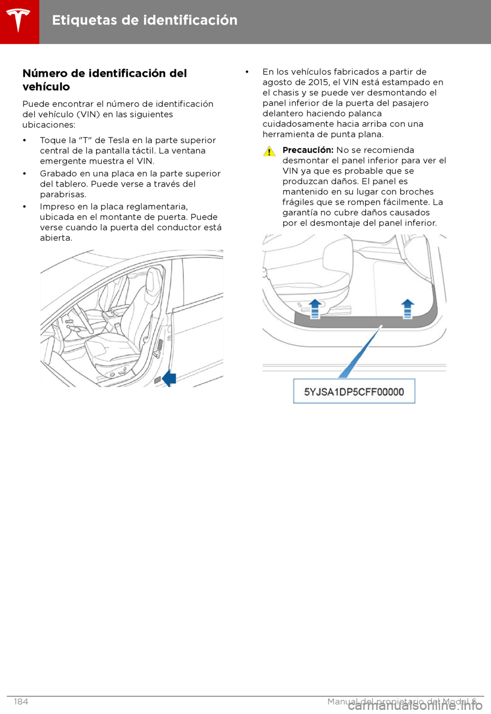 TESLA MODEL S 2018  Manual del propietario (in Spanish) N