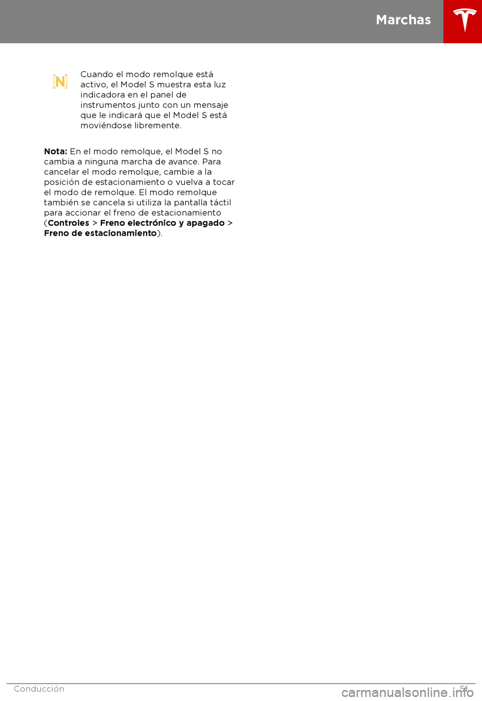 TESLA MODEL S 2018  Manual del propietario (in Spanish) Cuando el modo remolque est