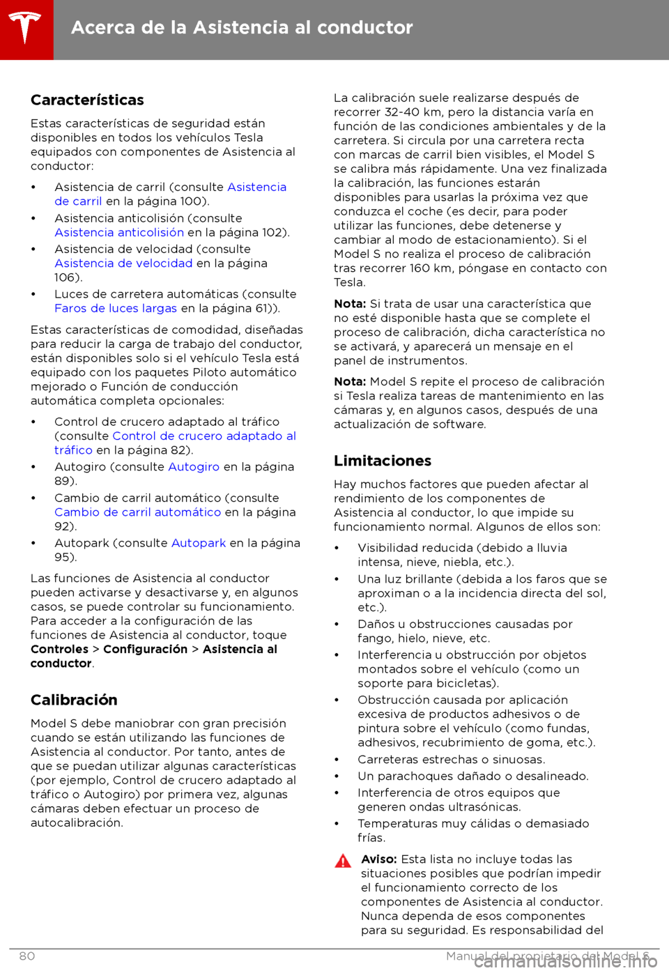 TESLA MODEL S 2018  Manual del propietario (in Spanish) Caracter