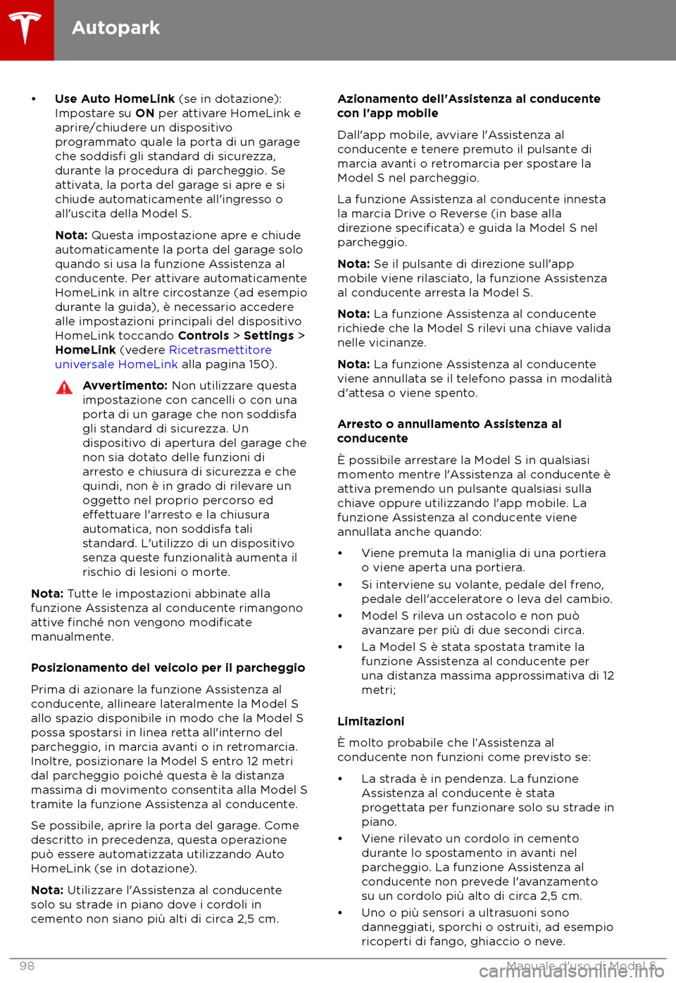 TESLA MODEL S 2018  Manuale del proprietario (in Italian) 