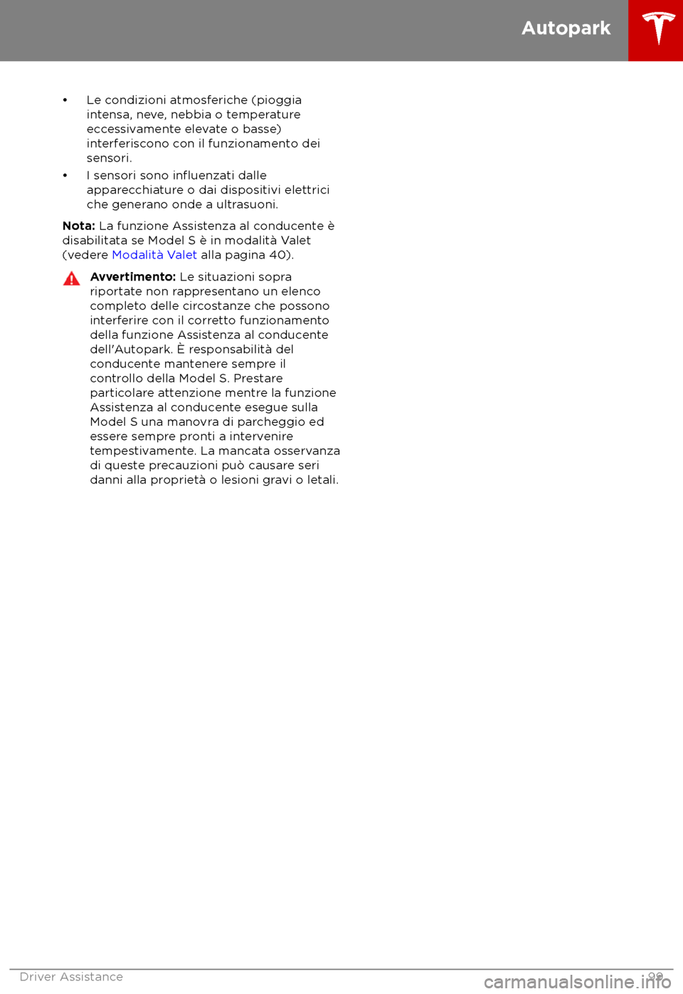 TESLA MODEL S 2018  Manuale del proprietario (in Italian) 