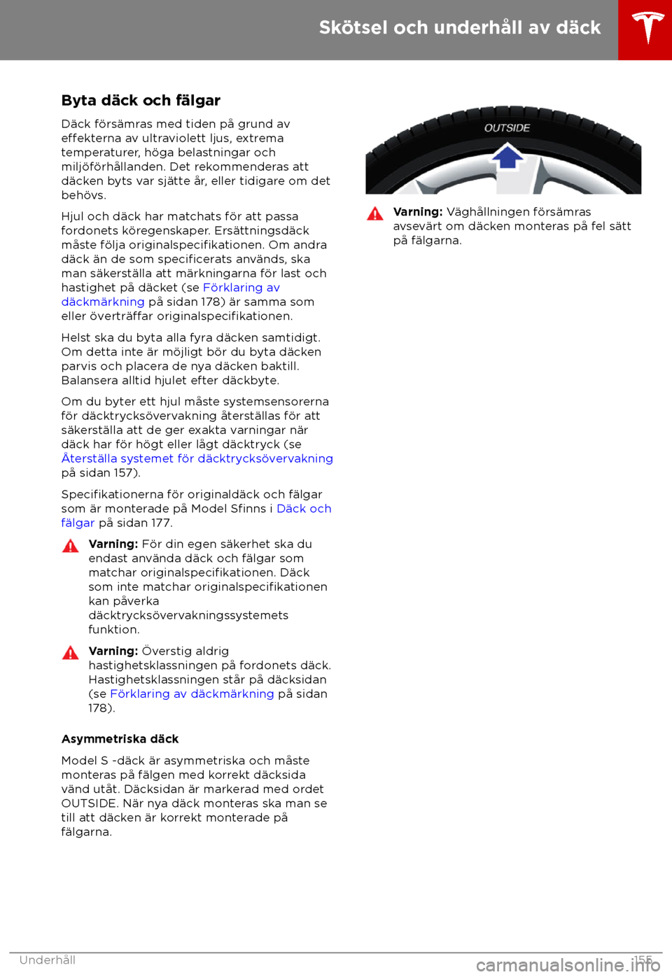 TESLA MODEL S 2018  Ägarmanual (in Swedish) Byta d