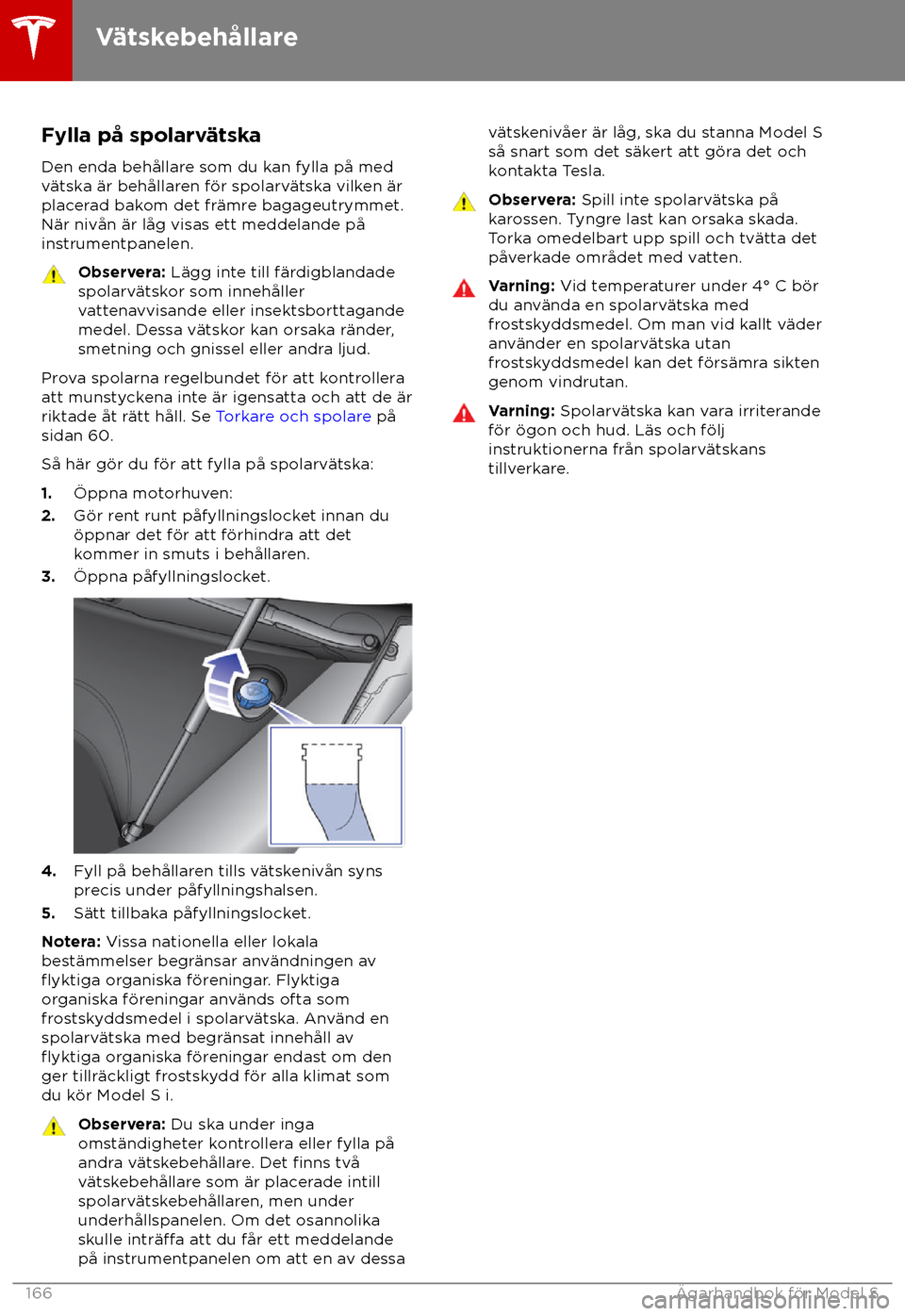 TESLA MODEL S 2018  Ägarmanual (in Swedish) Fylla p