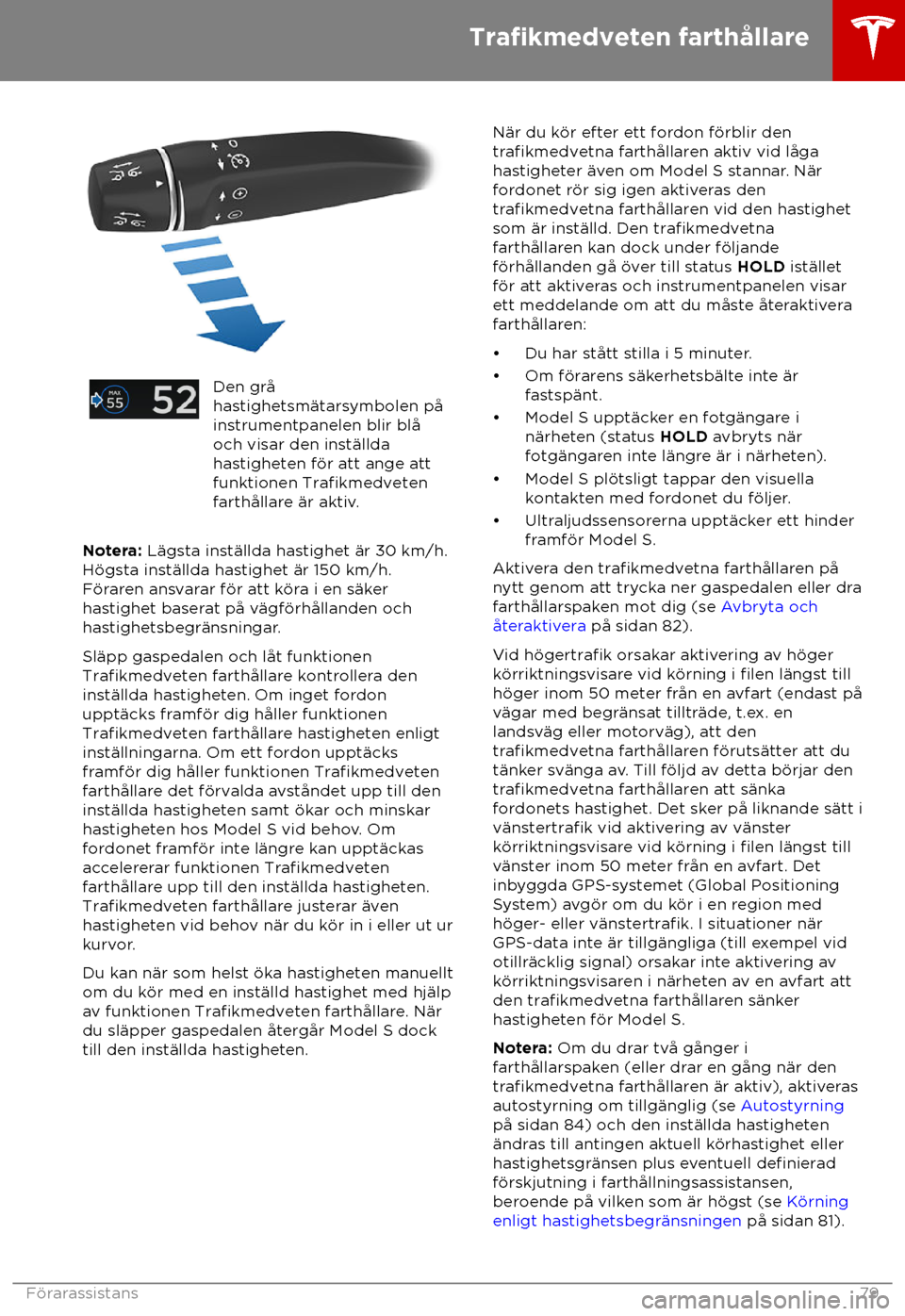 TESLA MODEL S 2018  Ägarmanual (in Swedish) Den gr