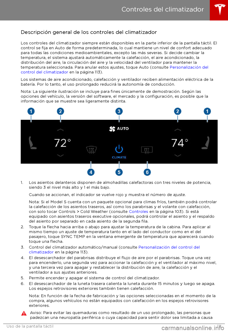 TESLA MODEL S 2017  Manual del propietario (in Spanish) Descripci