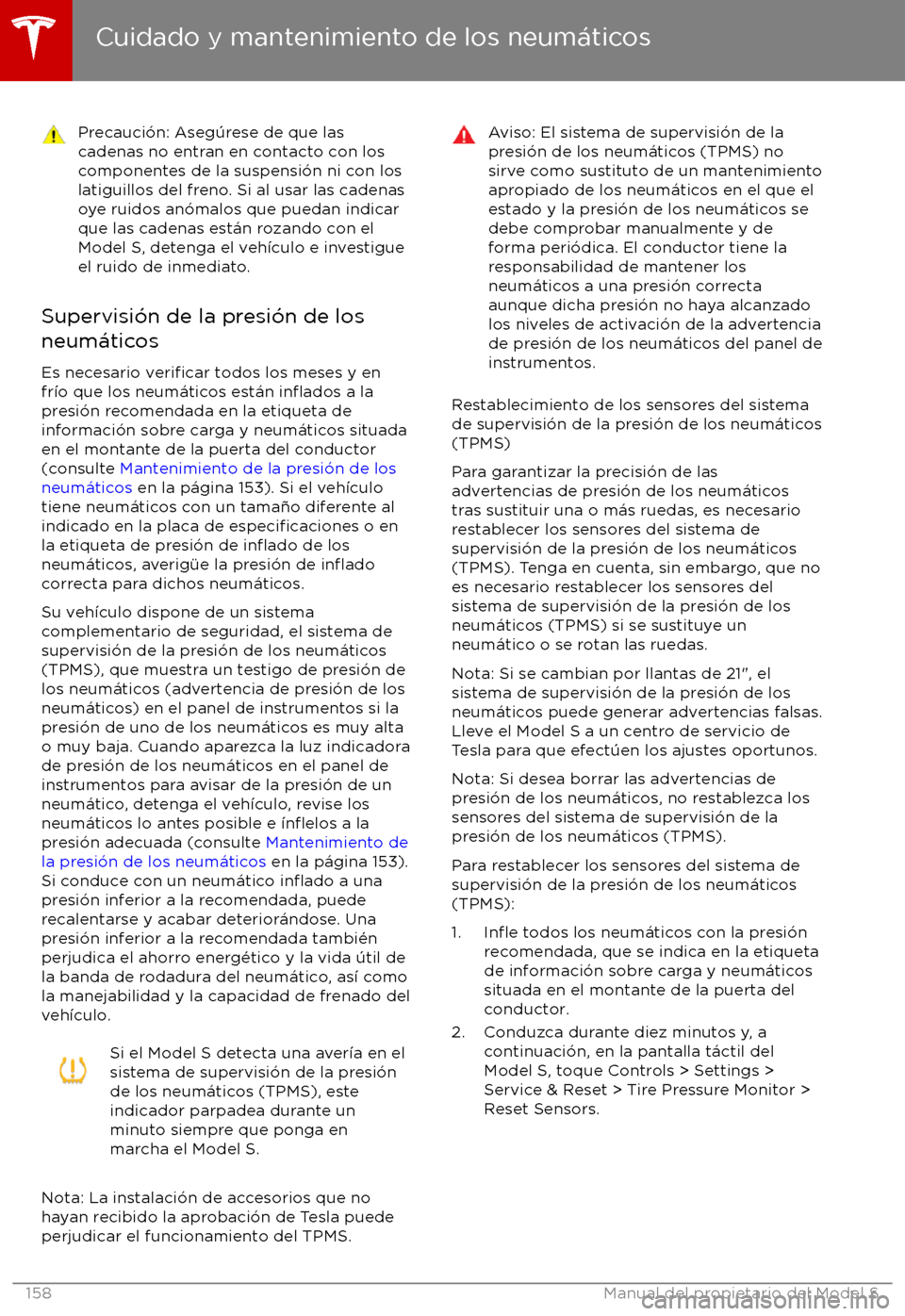 TESLA MODEL S 2017  Manual del propietario (in Spanish) Precauci