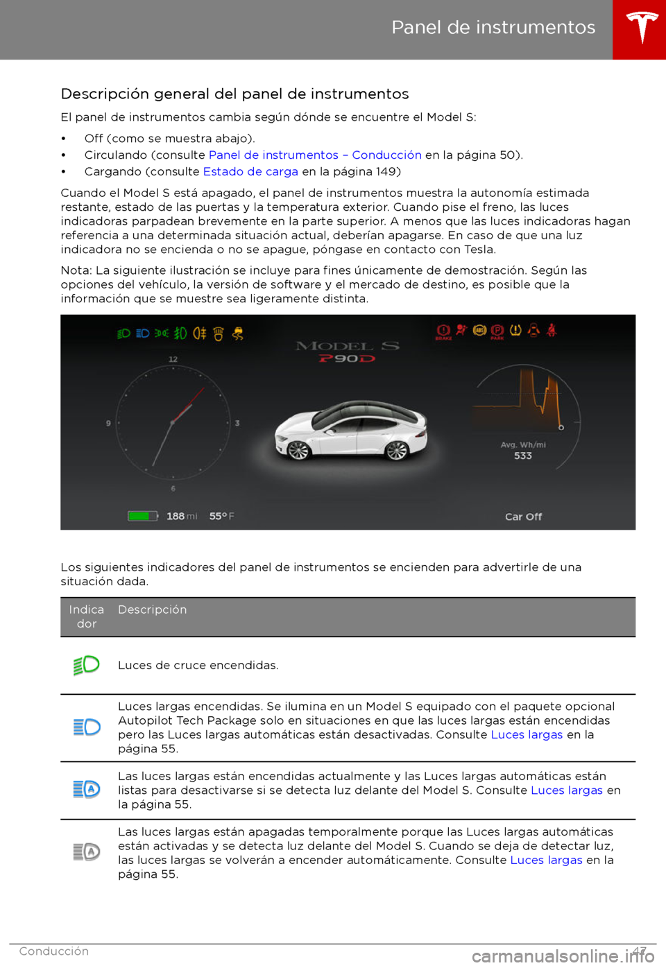 TESLA MODEL S 2017  Manual del propietario (in Spanish) Descripci