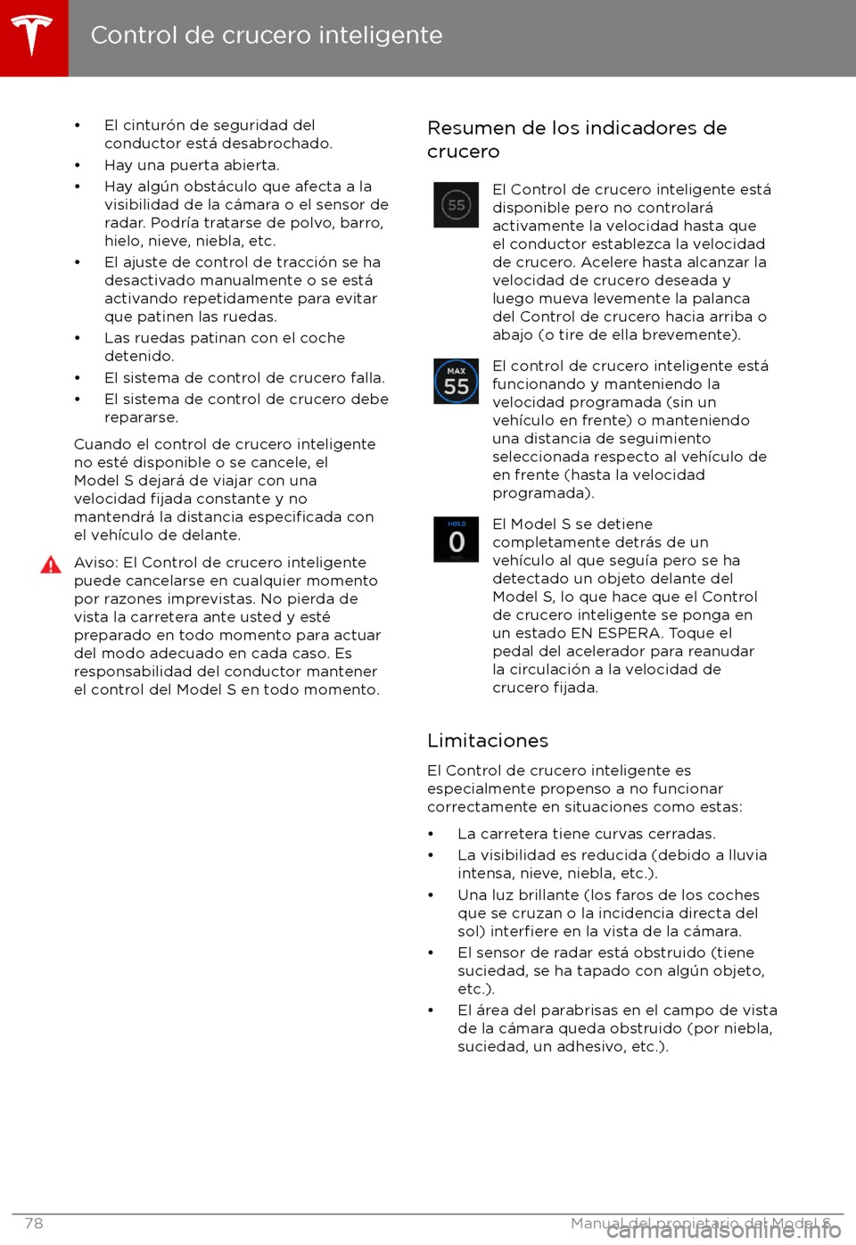 TESLA MODEL S 2017  Manual del propietario (in Spanish) 