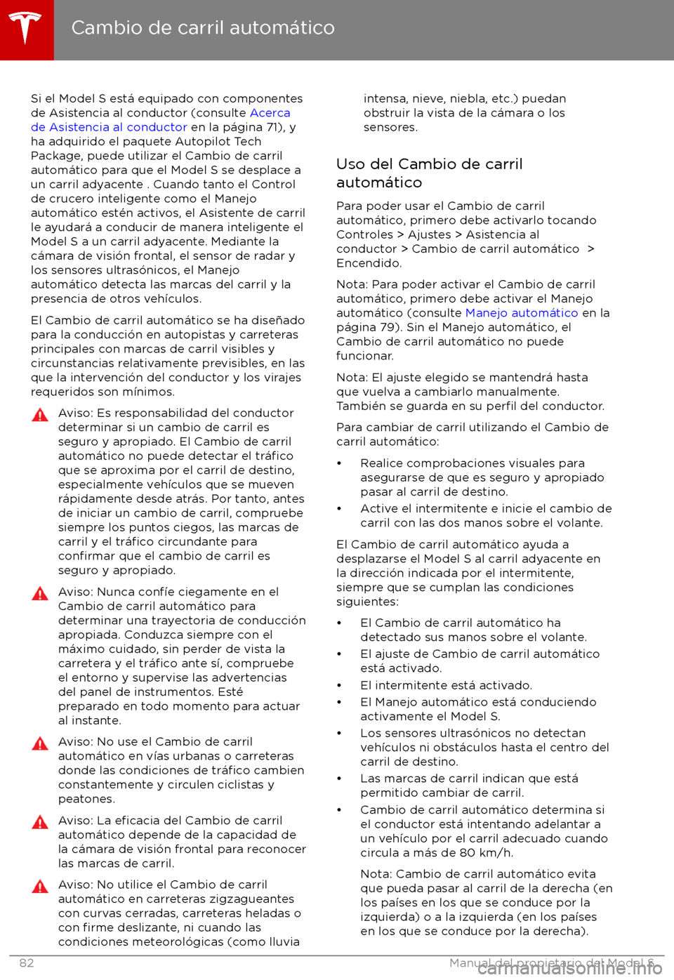TESLA MODEL S 2017  Manual del propietario (in Spanish) Si el Model S est