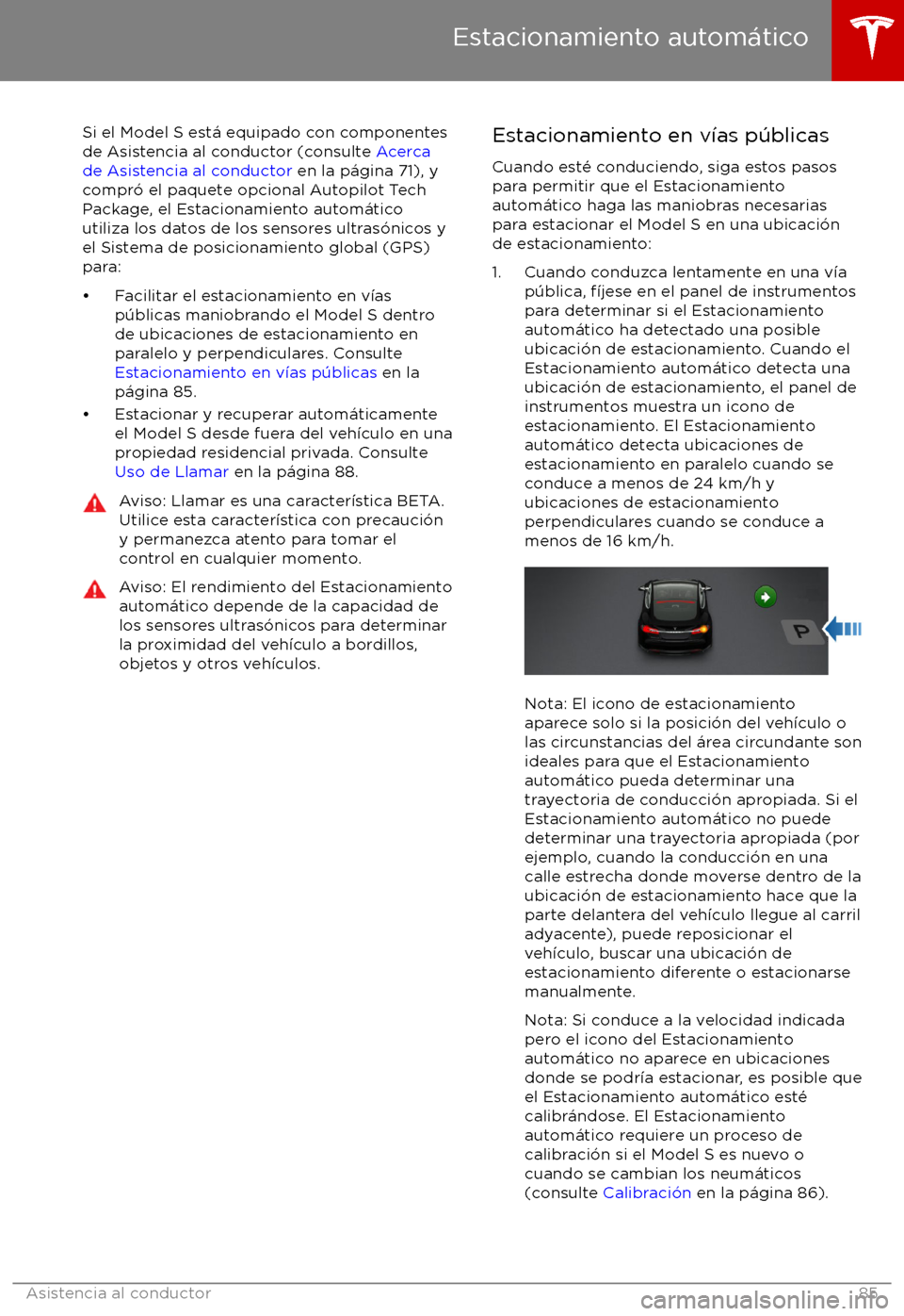 TESLA MODEL S 2017  Manual del propietario (in Spanish) Si el Model S est