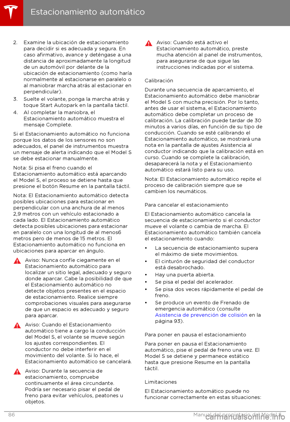 TESLA MODEL S 2017  Manual del propietario (in Spanish) 2. Examine la ubicaci