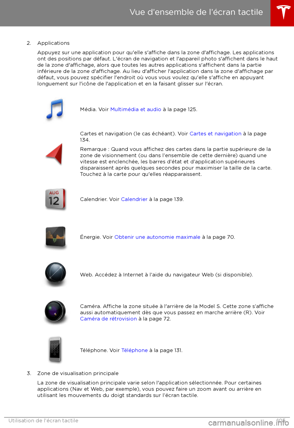 TESLA MODEL S 2017  Manuel du propriétaire (Canada) (in French) 2. ApplicationsAppuyez sur une application pour qu