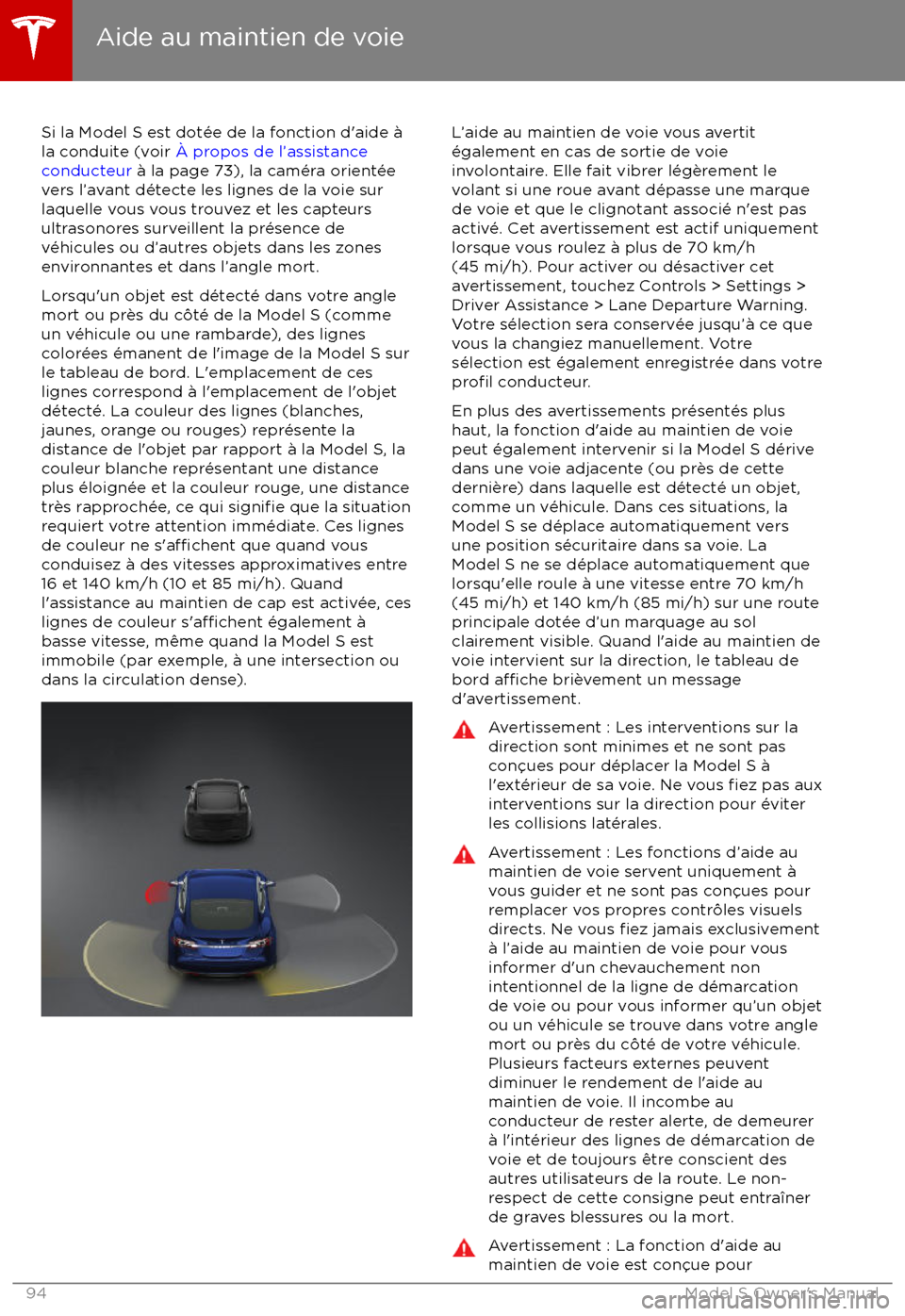 TESLA MODEL S 2017  Manuel du propriétaire (Canada) (in French) Si la Model S est dot