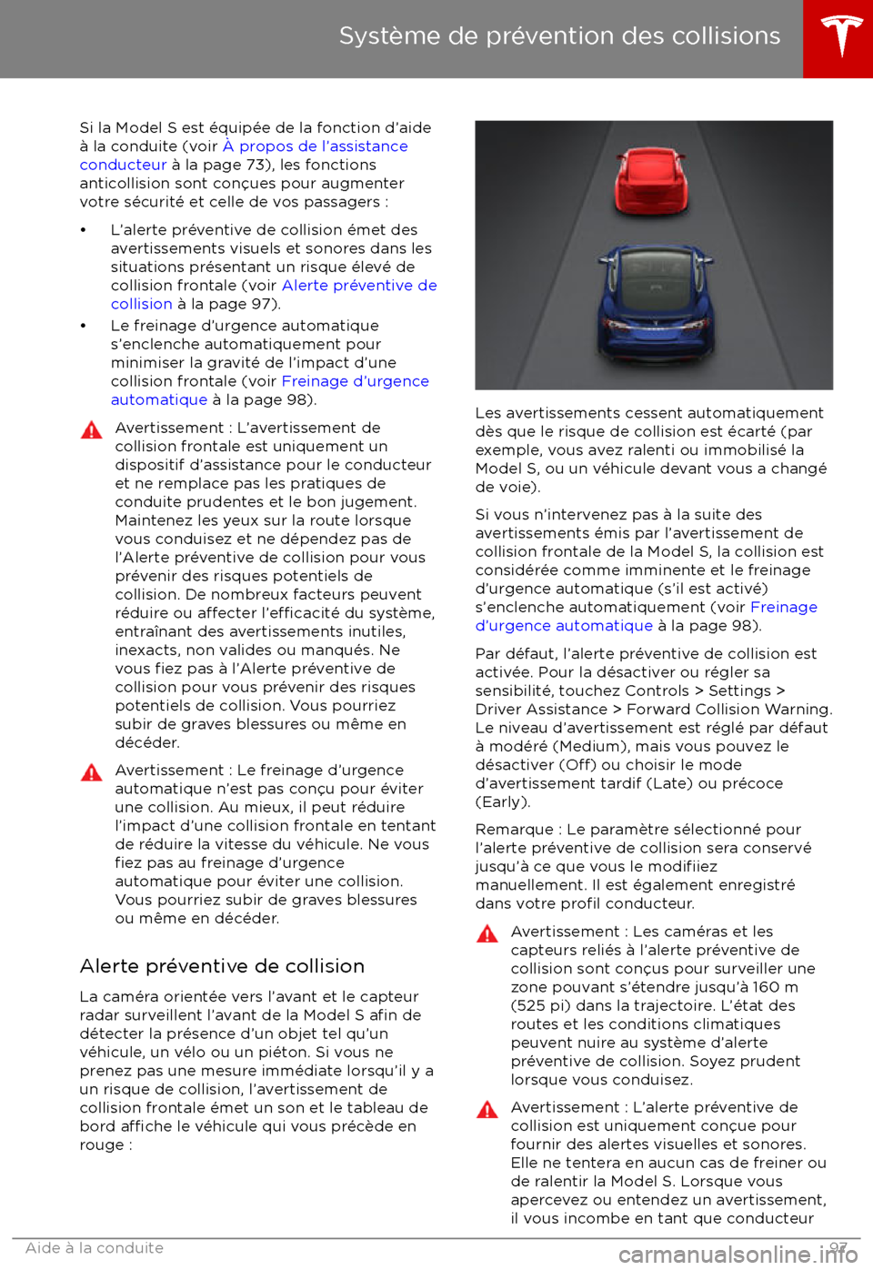 TESLA MODEL S 2017  Manuel du propriétaire (Canada) (in French) Si la Model S est 