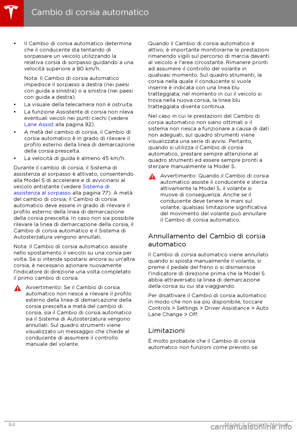 TESLA MODEL S 2017  Manuale del proprietario (in Italian) 
