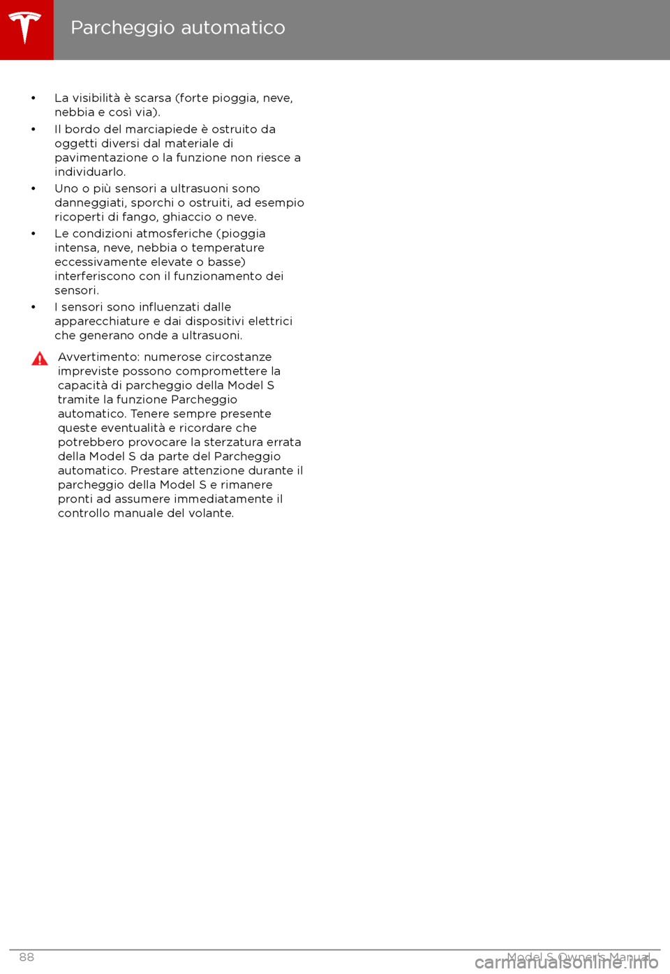 TESLA MODEL S 2017  Manuale del proprietario (in Italian) 