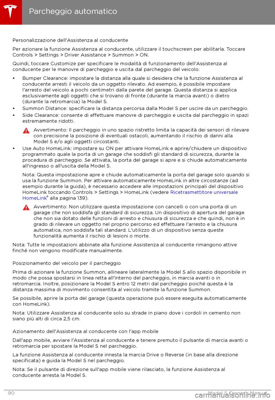 TESLA MODEL S 2017  Manuale del proprietario (in Italian) Personalizzazione dell