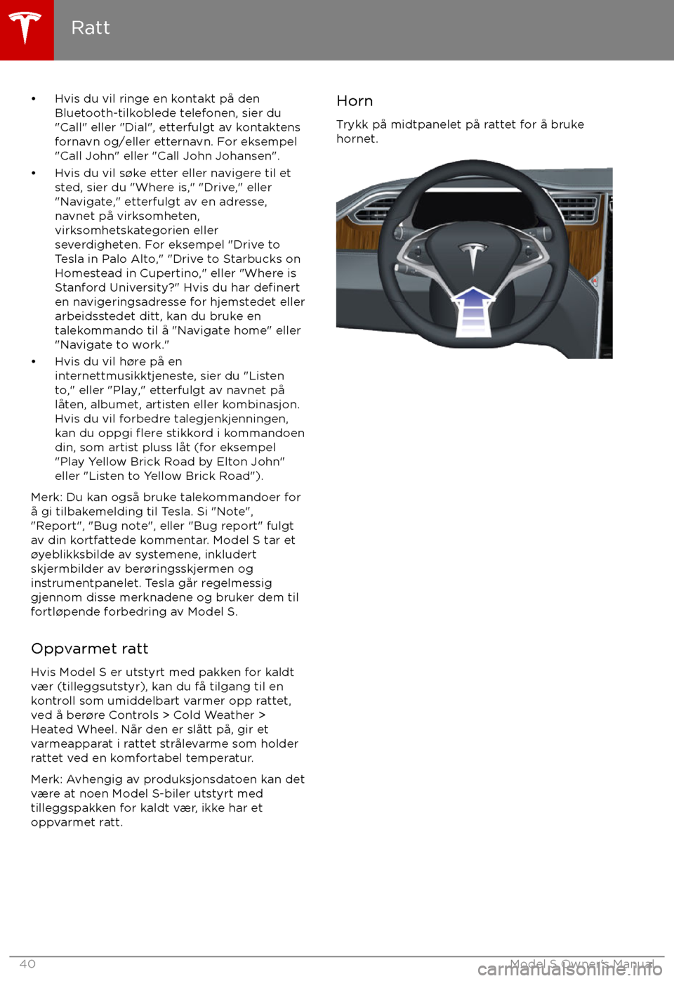 TESLA MODEL S 2017  Brukerhåndbok (in Norwegian) 