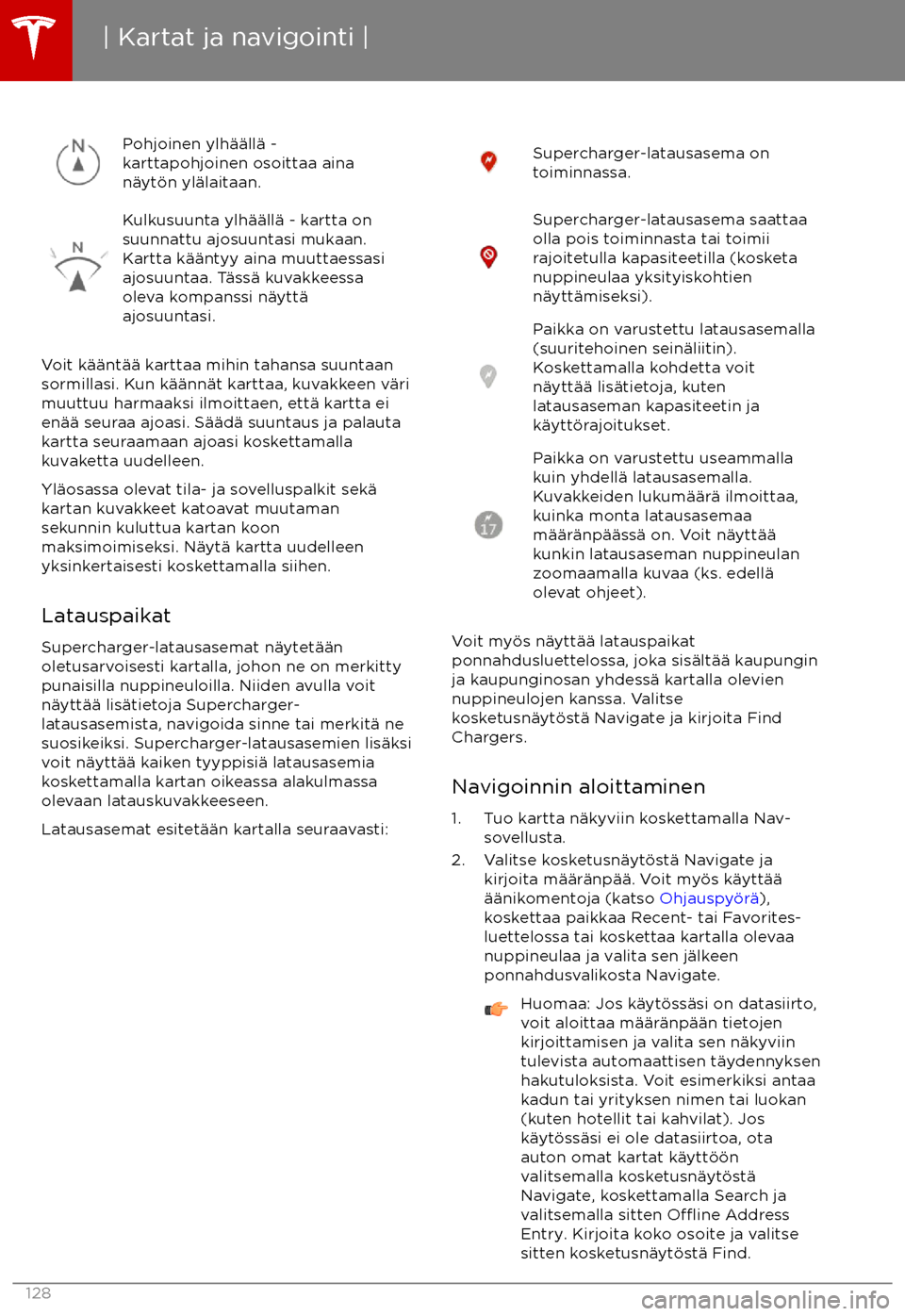 TESLA MODEL S 2017  Omistajan käsikirja (in Finnish) Pohjoinen ylh