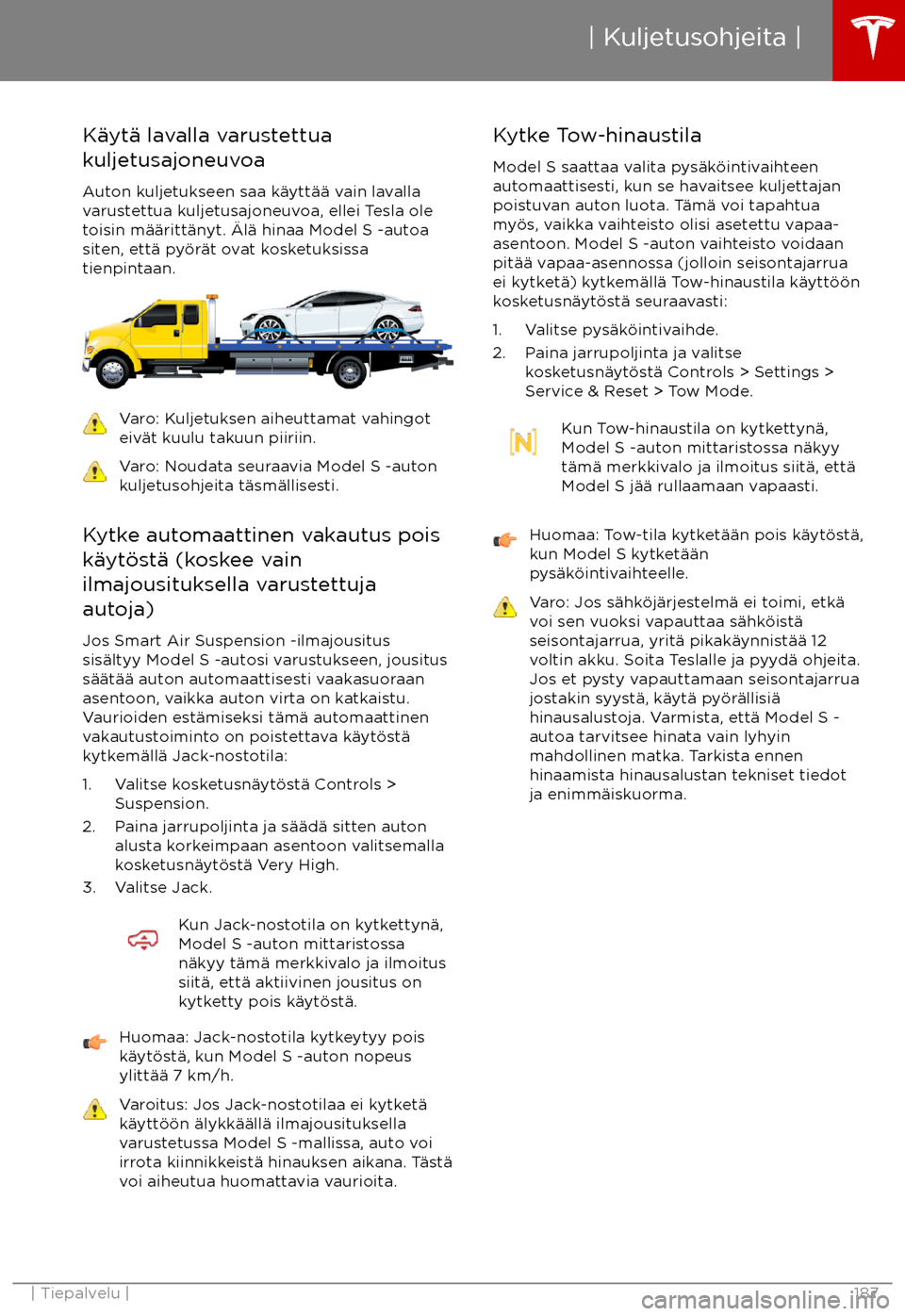TESLA MODEL S 2017  Omistajan käsikirja (in Finnish) K