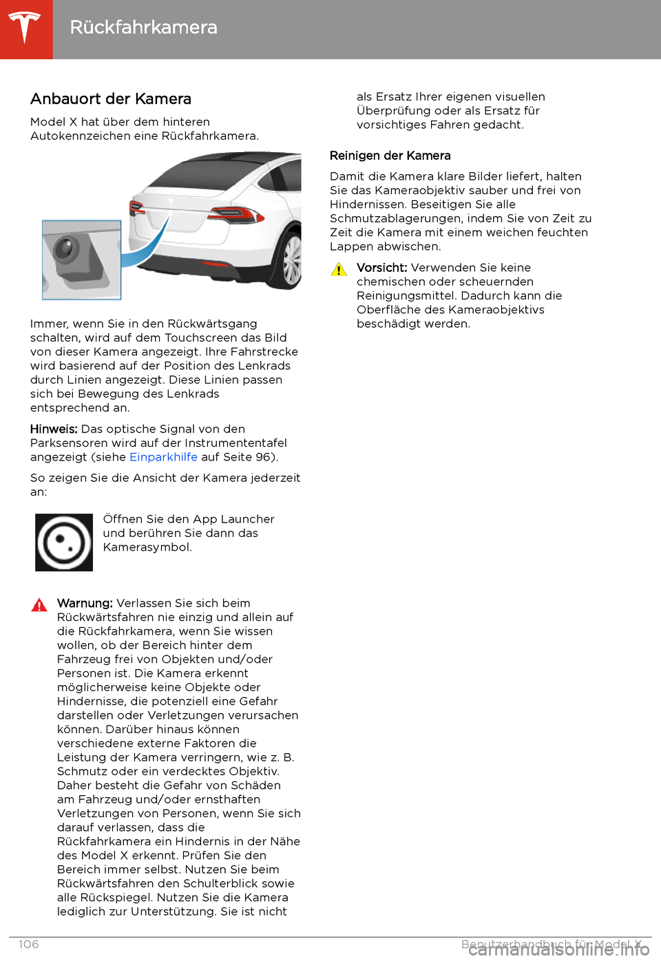 TESLA MODEL X 2020  Betriebsanleitung (in German) R