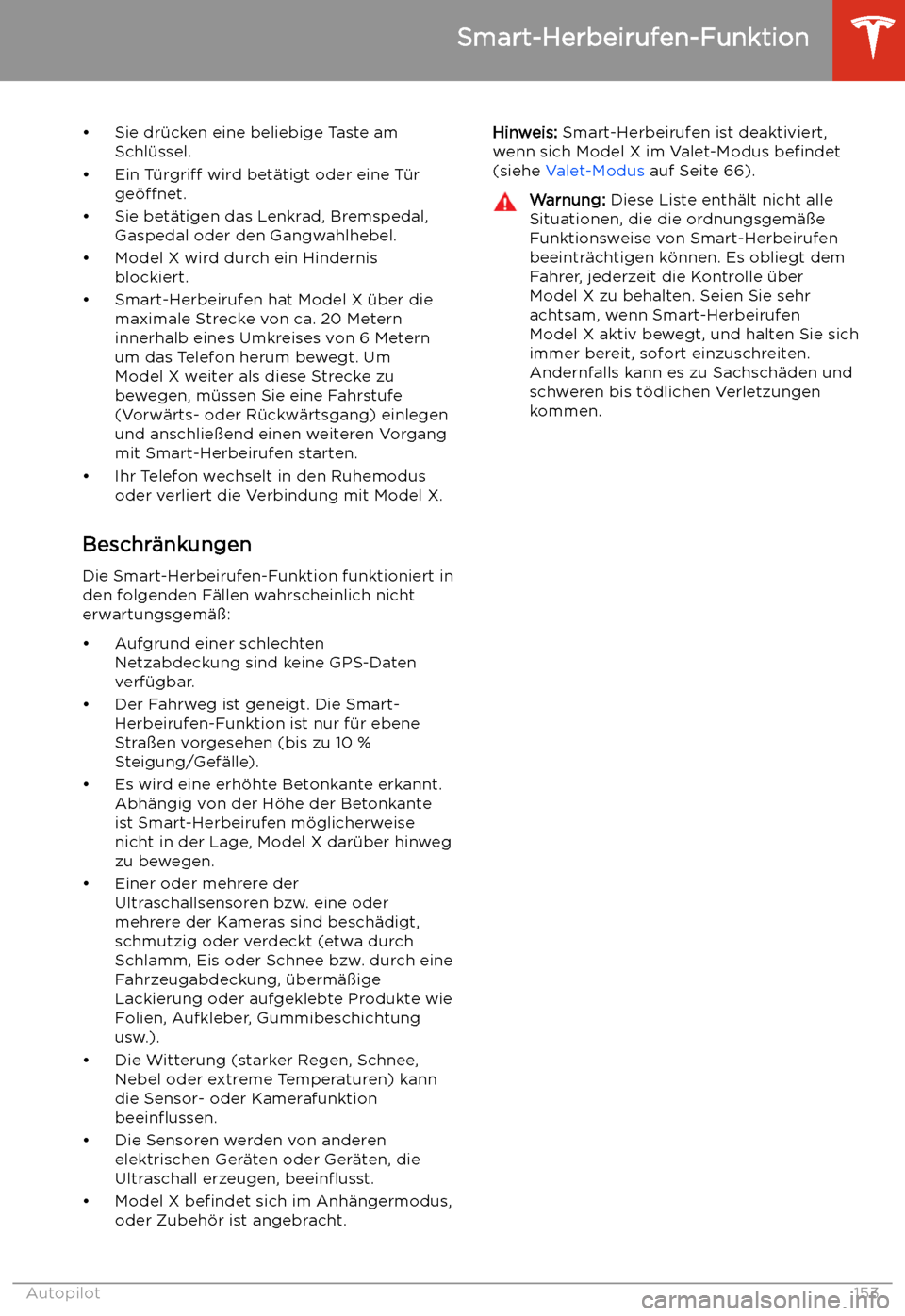 TESLA MODEL X 2020  Betriebsanleitung (in German) 