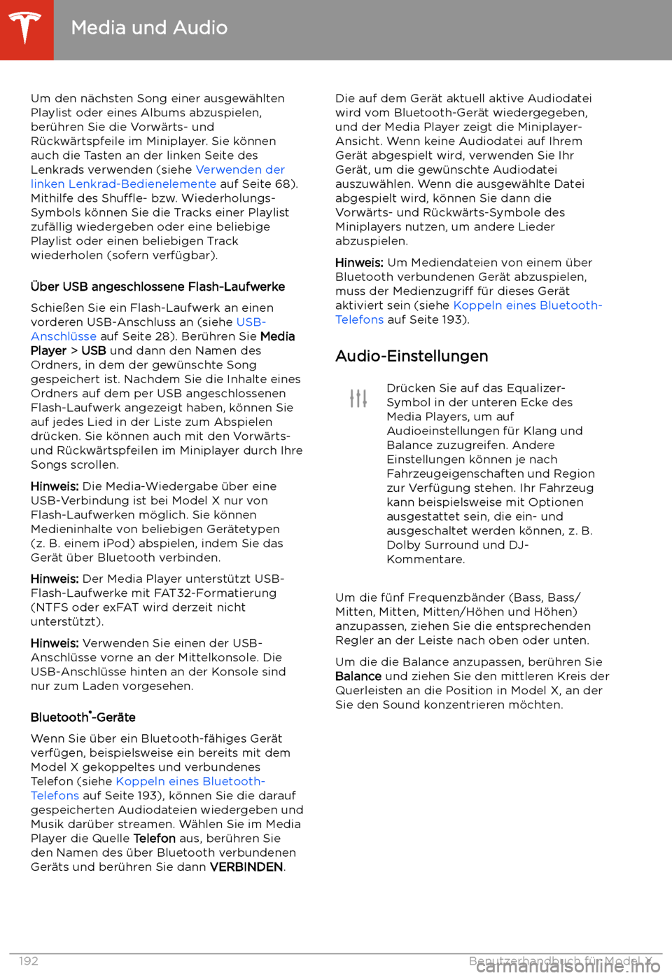 TESLA MODEL X 2020  Betriebsanleitung (in German) Um den n